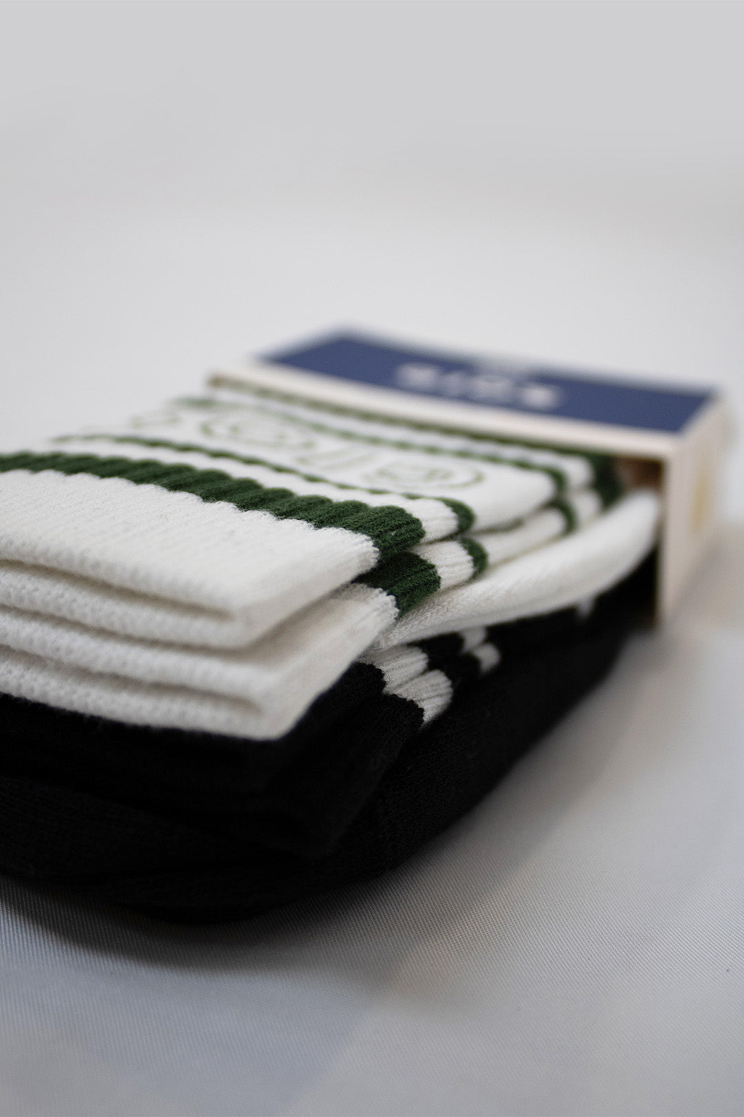 Socks white/green - black/white (2 pairs)