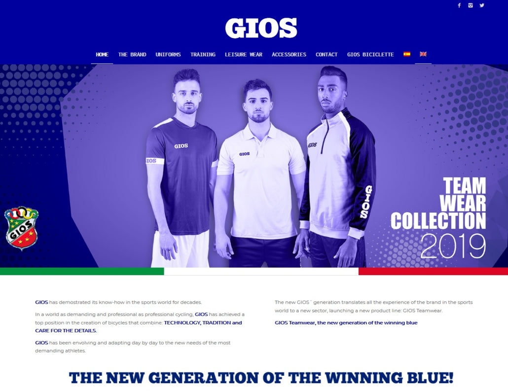 GIOS LAUNCHES ITS NEW WEBSITE GIOS TEAMWEAR